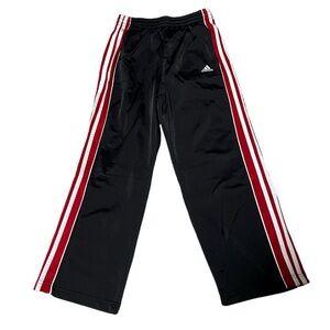 Y2K M Boys Kids Adidas Red Black Athletic Pants Athleisure Sportswear Activewear